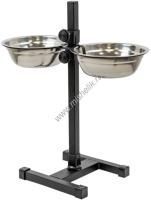 HOMEPET D 20 см 2х1 л до 40 см металлическая регулируемая подставка с мисками для домашних животных
