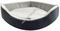HOMEPET Catania 40 см х 40 см х 84 см лежак угловой серо-белый для домашних животных