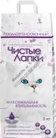 Чистые Лапки Ароматизированные 5 кг комкующийся наполнитель для кошачьих туалетов с ароматом детской присыпки