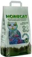 HOMECAT Лесная свежесть 16 л древесный наполнитель для кошачьих туалетов мелкие гранулы 