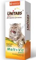 UNITABS Malt+Vit 120 мл паста с таурином для вывода шерсти для кошек 1х12