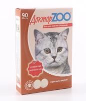 ДОКТОР ZOO 90 шт мультивитаминное лакомство со вкусом копченостей для кошек 