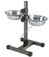 HOMEPET D 16 см 2 х 0,5 л до 30 см металлическая регулируемая подставка с мисками для домашних животных шагрень