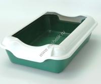 HOMECAT Бюджет 37х27х11,5 см туалет для кошек с бортиком зеленый