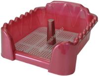 HOMEPET 53 см х 43 см х 19 см туалет для собак красный перламутр cо столбиком