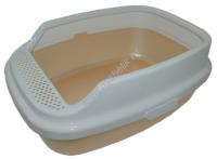 HOMECAT DELUXE 53х39х23 см туалет для кошек с бортиком бежевый перламутр