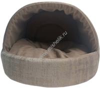 HOMEPET Indigo mocco №1 38 см х 35 см х 27 см домик эстрада коричнево-золотистый для домашних животных