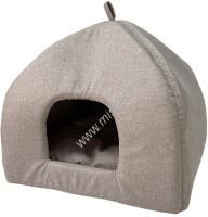 HOMEPET Жаккард Melange №1 42 см х 42 см х 50 см лежак мягкий избушка светло-коричневый для домашних животных