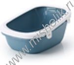 SAVIC SIMBA SOFT туалет для кошек с бортом белый голубой камень 