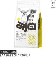 AJO Dog Very Small Puppy & Junior 1,5 кг сухой полнорационный корм для щенков миниатюрных пород  индейка с гречкой 