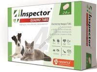 INSPECTOR Quadro Tabs 2-8 кг таблетка от внешних и внутренних паразитов для кошек и собак 1х16