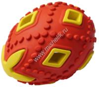 HOMEPET SILVER SERIES 6,2 см х 6,2 см х 8 см игрушка для собак яйцо красно-желтое каучук