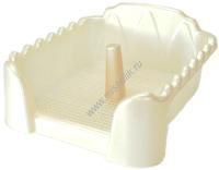 HOMEPET 53 см х 43 см х 19 см туалет для собак бежевый перламутр cо столбиком