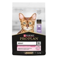 PRO PLAN 3 кг сухой корм для взрослых кошек с чувствительным пищеварением или особыми предпочтениями в еде, с высоким содержанием индейки 