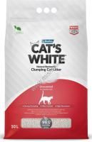 Cat`s White Natural 10 л комкующийся наполнитель натуральный без ароматизатора для кошачьего туалета