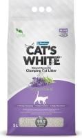 Cat`s White Lavender scented 5 л комкующийся наполнитель с нежным ароматом лаванды для кошачьего туалета