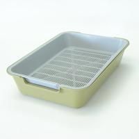 HOMECAT Бюджет 37х27х8 см туалет для кошек с сеткой на ножках 2 см желтый