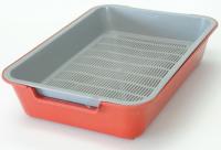 HOMECAT Бюджет 37х27х8 см туалет для кошек с сеткой на ножках 2 см красный