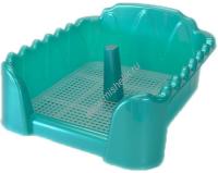 HOMEPET 53 см х 43 см х 19 см туалет для собак бирюзовый перламутр cо столбиком