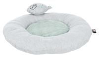 Лежак Junior "Мишка", ф 40 см, светло-серый/мятный