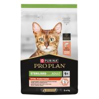 PRO PLAN 3 кг сухой корм для взрослых стерилизованных кошек и кастрированных котов, для поддержания органов чувств, с высоким содержанием лосося 