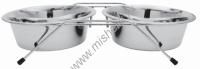 HOMEPET Rack 2 х 0,9 л миска для домашних животных металлическая двойная на подставке