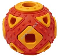 HOMEPET SILVER SERIES Ф 6,4 см х 5,9 см игрушка для собак мяч фигурный красно-оранжевый каучук