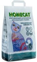 HOMECAT Океаническая свежесть 3 кг впитывающий наполнитель для кошачьих туалетов 