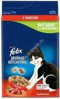 Felix Двойная вкуснятина 3 кг сухой корм для взрослых кошек, с мясом 