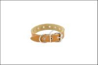 HOMEPET 25 мм до 45 см ошейник для собак кожаный двухслойный простроченный янтарь