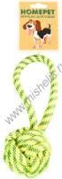 HOMEPET SEASIDE Ф 7 см 21 см игрушка для собак узел из каната с петлей желто-синий