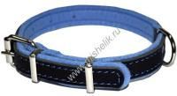 АРКОН Фетр 27 - 39 см х 20 мм ошейник для собак черный голубой