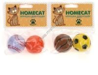 HOMECAT 2 шт Ф 4 см игрушка для кошек спортивные мячи