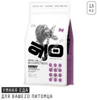 AJO Cat Delicate Taste 1,5 кг с ухой полнорационный корм для привередливых кошек и котят с индейкой 