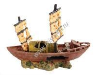 FAUNA INT 34 см х 15 см х 24 см декорация для аквариумов из пластика шхуна 