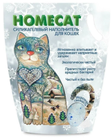 HOMECAT Морозная свежесть 12,5 л силикагелевый наполнитель для кошачьих туалетов с ароматом морозной свежести 