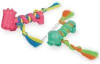 NOBBY ЗВЕРИ С ВЕРЕВКОЙ 9 см 2 шт набор игрушка для собак резина 