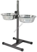 HOMEPET D 22 см 2 х 1,5 л до 50 см металлическая регулируемая подставка с мисками для домашних животных шагрень