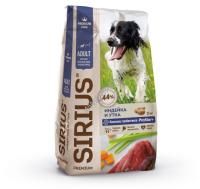 SIRIUS 12 кг сухой корм для собак средних пород индейка и утка с овощами