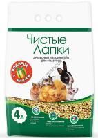 Чистые Лапки 4 л древесный наполнитель для грызунов 1х9