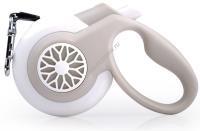 FIDA SMART WALK 5 м до 15 кг размер S рулетка с системой автоматического торможения с выдвижной лентой бело-серая