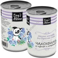 Dog`s Menu 340 г консервы для взрослых собак чахохбили из курицы и потрошков 