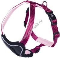 NOBBY CLASSIC PRENO COMFORT грудь 50-60 см ширина 30 мм шлейка для собак нейлон малиновая розовая 