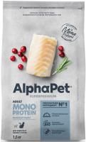 ALPHAPET SUPERPREMIUM MONOPROTEIN 1,5 кг сухой корм для взрослых кошек из белой рыбы