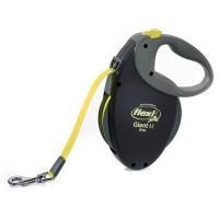 FLEXI Рулетка GIANT M ремень 8 м до 25 кг, чёрный/неон
