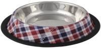 ANKUR 0,25 л миска в клетку резиновое основание металл 