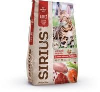 SIRIUS 10 кг сухой корм для взрослых кошек мясной рацион