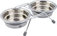 Миски на подставке с шумовыми заглушками,  2 х 0.25 л/ø 11 см/23 х 6 х 14 см,