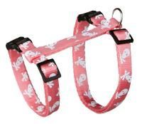 Шлейка с поводком для кошки "Черепа и кости", нейлон