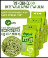 БАРСИК TOFU зелёный чай 4,54 л комкующийся наполнитель для кошачьих туалетов 